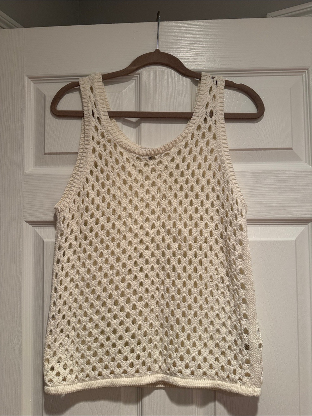 Madewell Cream Open-Knit Crochet Tank